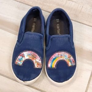 🌈 rainbow canvas slip on sneakers